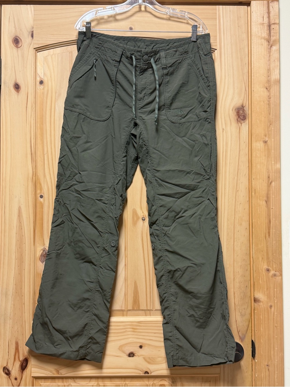 The North Face Women's Olive Cargo Convertible Pants Hiking Outdoor Like New 14